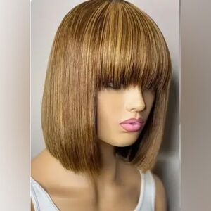 - - - - - Beautiful highlights brown full wig